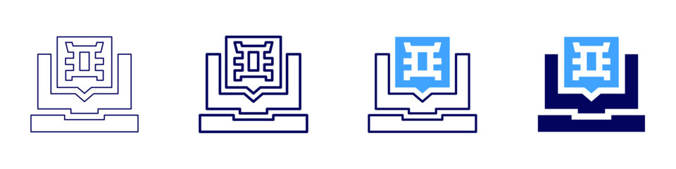 Laptop trackpad icon in 4 different styles. Thin Line, Line, Bold Line, Duotone. Duotone style. Editable stroke