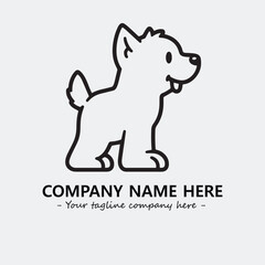Dog illustration black and white for logo company vector image
