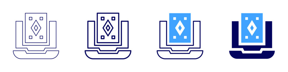 Laptop usage icon in 4 different styles. Thin Line, Line, Bold Line, Duotone. Duotone style. Editable stroke