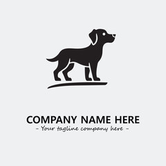 Dog illustration black and white for logo company vector image
