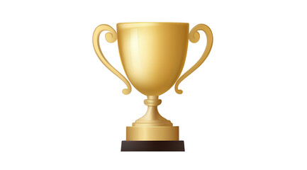 Golden trophy cup icon isolated on transparent background, png 