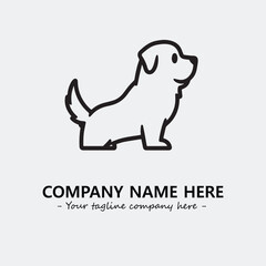 Dog illustration black and white for logo company vector image
