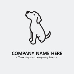 Dog illustration black and white for logo company vector image
