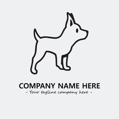 Dog illustration black and white for logo company vector image
