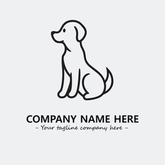 Dog illustration black and white for logo company vector image
