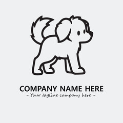 Dog illustration black and white for logo company vector image
