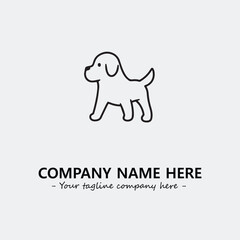 Dog illustration black and white for logo company vector image
