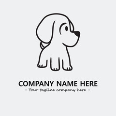 Obraz premium Dog illustration black and white for logo company vector image 