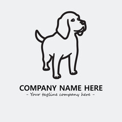 Dog illustration black and white for logo company vector image
