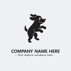 Dog illustration black and white for logo company vector image
