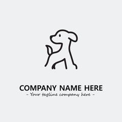 Dog illustration black and white for logo company vector image
