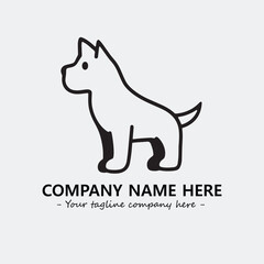 Dog illustration black and white for logo company vector image
