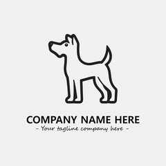 Dog illustration black and white for logo company vector image
