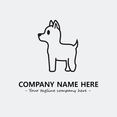 Dog illustration black and white for logo company vector image
