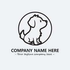 Dog illustration black and white for logo company vector image
