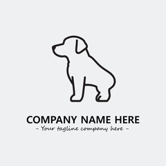 Dog illustration black and white for logo company vector image
