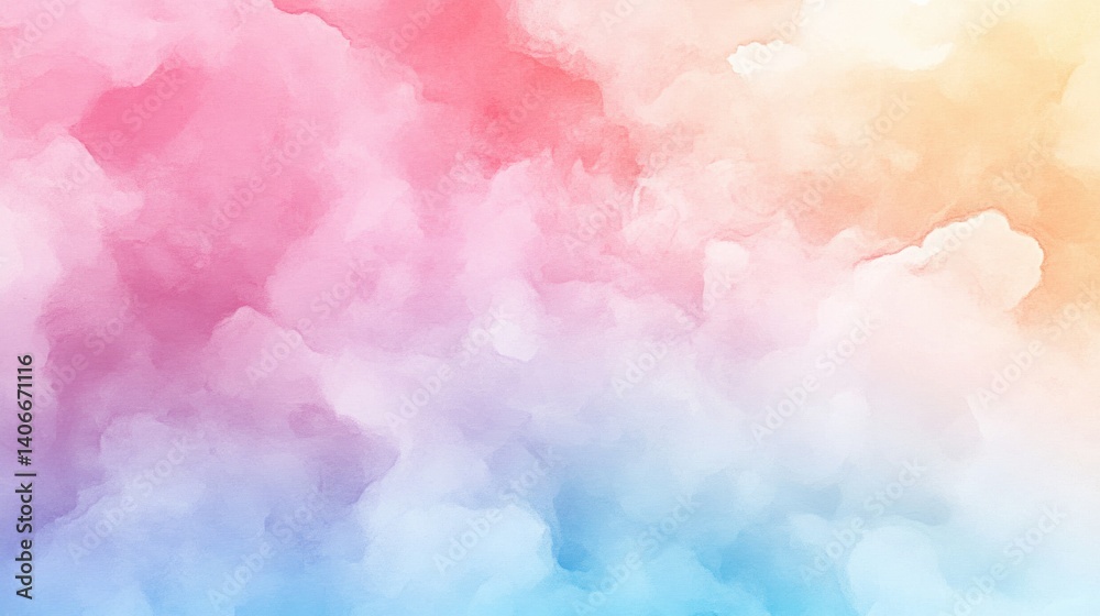 Poster creative watercolor splash texture background featuring soft blending of pastel tones for artistic p