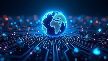 the globe around which cryptocurrency revolves. The world and cryptocurrency