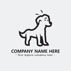 Dog illustration black and white for logo company vector image
