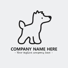 Dog illustration black and white for logo company vector image

