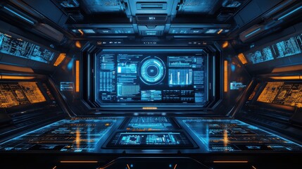 Fototapeta premium Futuristic abstract architectural interior design