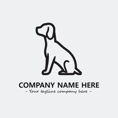 Dog illustration black and white for logo company vector image
