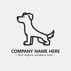 Dog illustration black and white for logo company vector image
