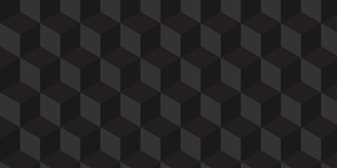 Minimal abstract dark black background from cubes vector art. Geometric tiles and mosaic creative stylish seamless pattern block cube background. minimal hexagon Cubes mosaic shape vector design	