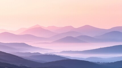 Obraz premium Pink And Purple Mountain Range At Sunrise