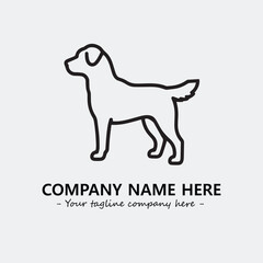 Dog illustration black and white for logo company vector image
