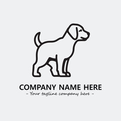 Dog illustration black and white for logo company vector image
