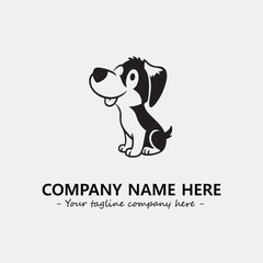 Dog illustration black and white for logo company vector image
