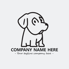Dog illustration black and white for logo company vector image
