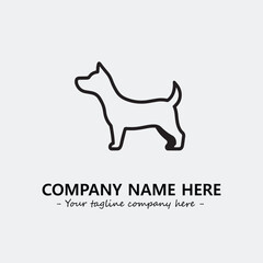 Dog illustration black and white for logo company vector image
