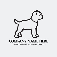 Dog illustration black and white for logo company vector image
