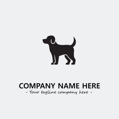 Dog illustration black and white for logo company vector image
