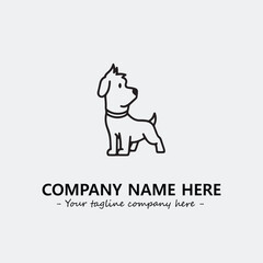 Dog illustration black and white for logo company vector image
