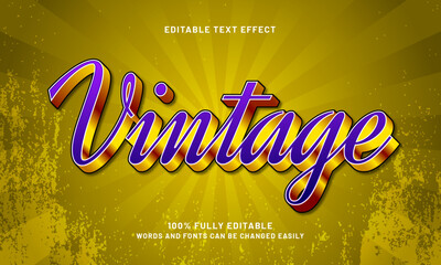 vintage editable text effect with a retro and vintage text style