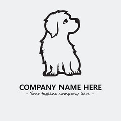 Dog illustration black and white for logo company vector image
