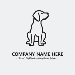 Dog illustration black and white for logo company vector image
