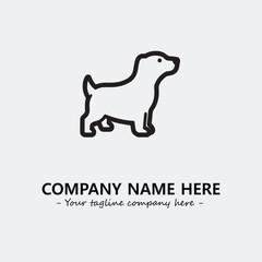 Dog illustration black and white for logo company vector image
