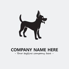 Dog illustration black and white for logo company vector image
