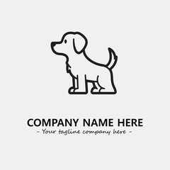 Dog illustration black and white for logo company vector image

