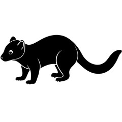 Obraz premium AI Generated African Civet Vector Silhouette Isolate White Background