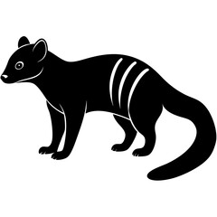 Obraz premium AI Generated African Civet Vector Silhouette Isolate White Background