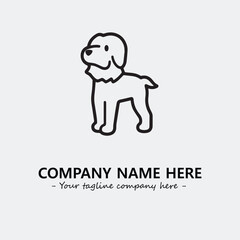 Dog illustration black and white for logo company vector image
