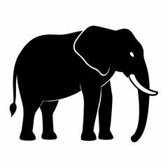 Obraz premium AI Generated African Bush Elephant Vector Silhouette Isolate White Background