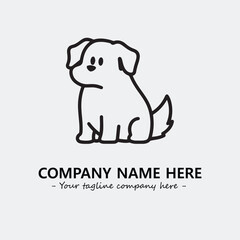Dog illustration black and white for logo company vector image
