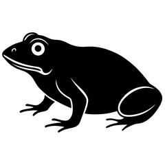 AI Generated African Bullfrog Vector Silhouette Isolate White Background