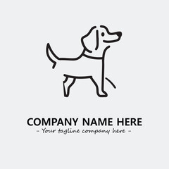 Dog illustration black and white for logo company vector image
